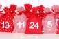 Preview: Adventskalender Säckchen aus Stoff rot weiß
